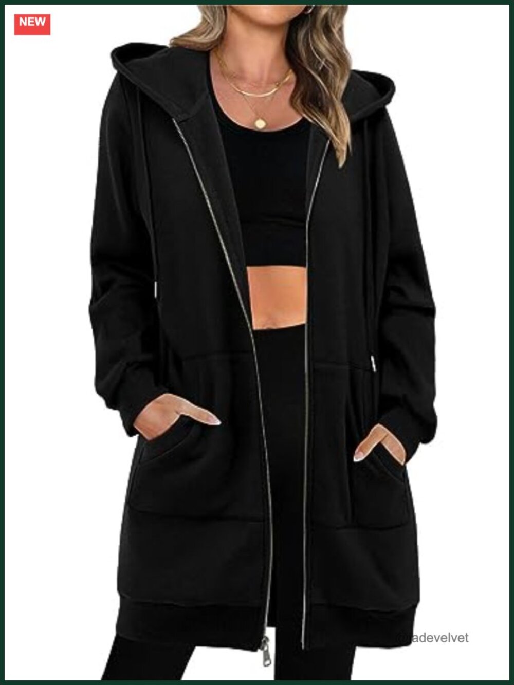 Women's Oversized Zip Up Fleece Hoodie Casual Fall Jacket with Pockets
